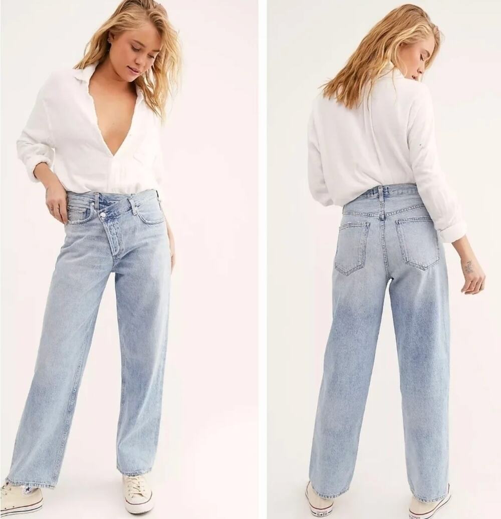 Agolde Criss Cross Upsized Jeans in Suburbia 28 or 6 Vintage Inspired Denim